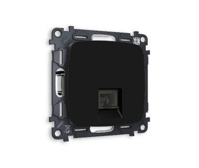 Комплект механизма телефонной розетки RJ-11(4P4C) со шторкой Ambrella Volt Omega MO812030