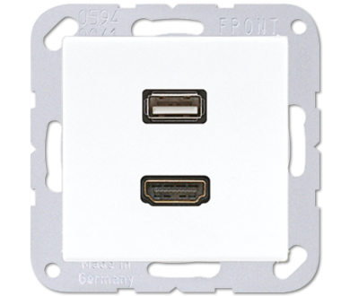 Розетка HDMI/USB Jung MAA1163WW