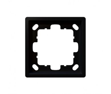 Рамка серия FD 1-постовая, цвет Черный матовый (soft touch) Jasmart FD1001PBM