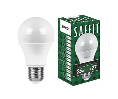Лампа светодиодная Saffit SBA6525 шар E27 25W 4000K 55088