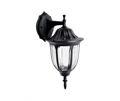 Уличный настенный светильник ЭРА Галатея GBW-105-1-BL-0380 230В Е27 IP54 чёрный вниз Б0071483