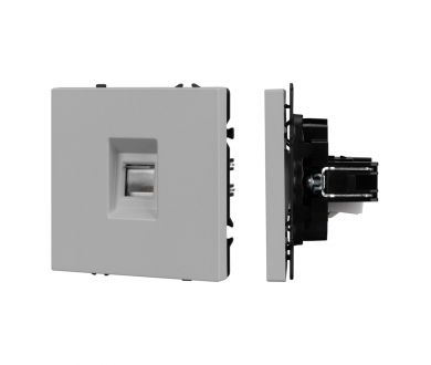 Механизм телефонной розетки Arlight SCT-NOBE-MTL1-SFPL-IS (RJ-11, 4C) (Никель) 061893