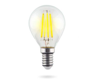 Лампа светодиодная Voltega E14 6W 4000К шар прозрачный VG10-G1E14cold6W-F 7022