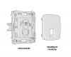Комплект механизма телефонной розетки RJ-11(4P4C) со шторкой Ambrella Volt Omega MO412030