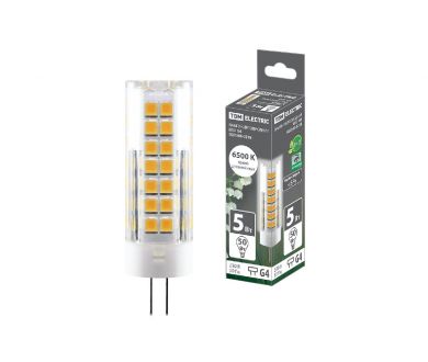 Лампа светодиодная TDM Electric G4 5W 6500K прозрачная SQ0340-0218
