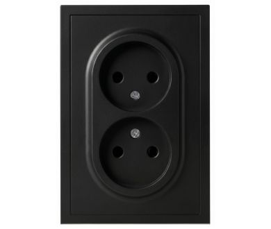 Розетка Эра Galaxy 15-2107-05 без заземления двойная 2X2P 16А-250В IP20 антрацит Б0071701
