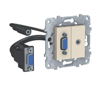 Розетка компьютерная VGA+Minijack Schneider Electric Unica New NU593244