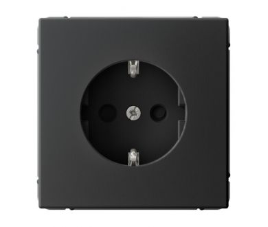 Розетка с заземлением со шторками, 16А, механизм, быстрозажим. клем. Systeme Electric ArtGallery Карбон GAL001045S