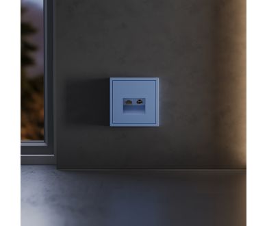 Купить Накладка для розетки TV+RJ45 кат. 6 Voltum S70 (деним) VLS002715 Накладка для розетки TV+RJ45 кат. 6 Voltum S70 (деним) VLS002715