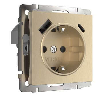 Розетка Werkel с быстрой зарядкой USB Type A+С белая W1171710 4690389176463