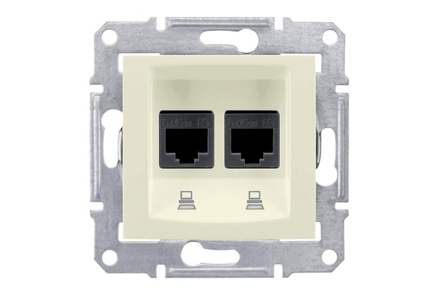 Розетка компьютерная 2хRJ45 Schneider Electric Sedna STP SDN4600147