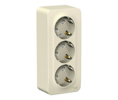 Розетка 3-ая с/з со шторками 16А, 250В, изолир. Пластина Systeme Electric Blanca наруж Молочная BLNRA011312