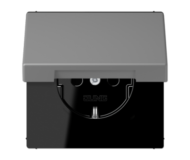 Розетка 2K+З с крышкой Jung LC1520BFKL203
