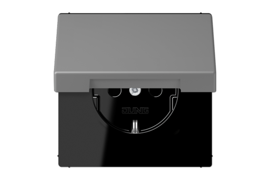 Розетка 2K+З с крышкой Jung LC1520BFKL203
