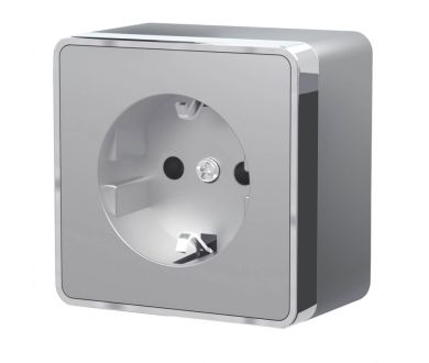 Розетка с заземлением Werkel Gallant серебряный W5071006 4690389167157