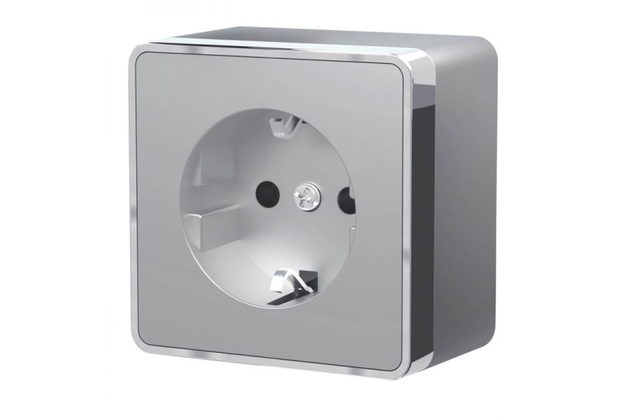 Розетка с заземлением Werkel Gallant серебряный W5071006 4690389167157