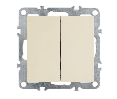 Выключатель двухклавишный Stekker Эрна слоновая кость PSW10-9104-02 39323