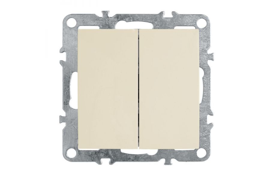 Выключатель двухклавишный Stekker Эрна слоновая кость PSW10-9104-02 39323
