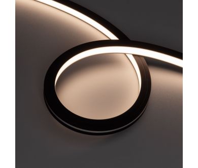 Светодиодная герметичная лента Arlight NOVA-TOP-BLACK-A120-16x15mm 24V Warm3500 (10 W/m, IP67, 2835, 5m, wire x2) 049081