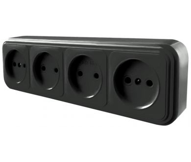 Купить Розетка 4-местная Stekker PST16-60-20 (RA 16-464-Ч) 39702 Розетка 4-местная Stekker PST16-60-20 (RA 16-464-Ч) 39702