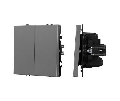 Выключатель перекрёстный 2 кл софт-тач серый базальт Arlight SWT-MKX2-SFPL-GR (250V, 10A) 061793(1)