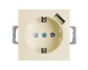 Розетка Stekker Эрна c/з 16A 250V с защитной шторкой и с USB слоновая кость PST16-9111-02 39329