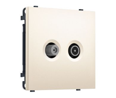 Комплект механизма розетки TV оконечной + SAT SIGMA Жемчужно-кремовый 5-862MHz 3.5dB/950-2150MHz 3.8dB QUANT PRO Ambrella Volt MS253310 (SP2533, PR217)