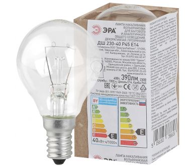 Лампа накаливания Эра E14 40W ДШ 40-230-Е14 (гофра) Б0039132