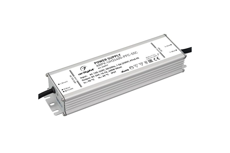 Блок питания Arlight ARPV-UH24400-PFC-55C (24V, 16.7A, 400W, IP67) 040977