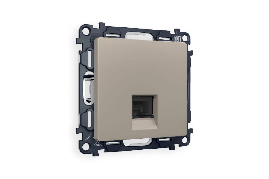 Комплект механизма компьютерной розетки RJ-45(8P8C) CAT6 со шторкой Ambrella Volt Alfa MA372010