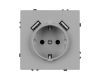 Механизм розетки Arlight с USB зарядкой SCT-NOBE-MUAA-SFPL-IS (230V, 16A)  059443