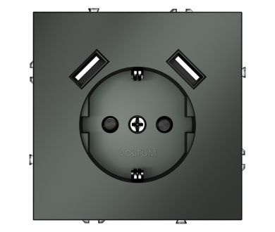 Розетка с USB, А+А Voltum S70 VLS040406 (титан)