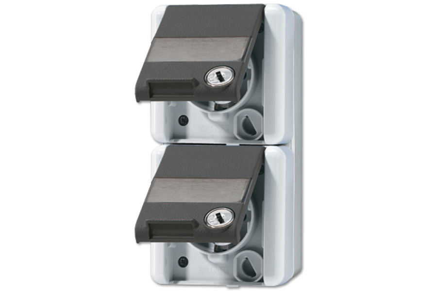 Розетка Schuko двухместная Jung 822NAWSL