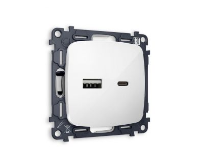 Комплект механизма розетки USB A+C 20W Ambrella Volt Omega (OP1110, VM177) MO111010