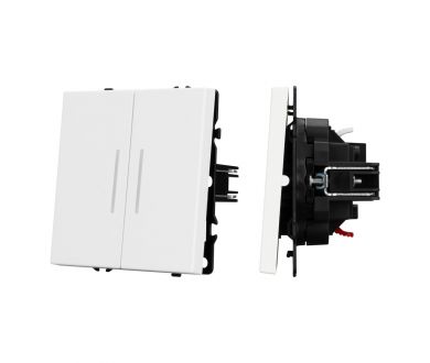 Выключатель 2 кл подсветка софт-тач белый кварц Arlight SWT-MK02-SFPL-L-WH (250V, 10A) 054239(1)