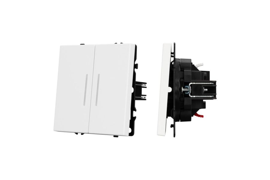 Выключатель 2 кл подсветка софт-тач белый кварц Arlight SWT-MK02-SFPL-L-WH (250V, 10A) 054239(1)