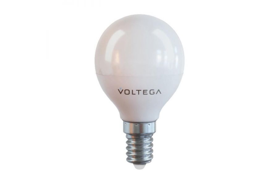 Лампа светодиодная Voltega E14 7W 4000К шар матовый VG2-G45E14cold7W 7055