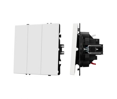 Механизм выключателя трехклавишный непроходной Arlight SWT-NOBE-MK03-SFPL-WH (230V, 10A) (Белый кварц) 061801
