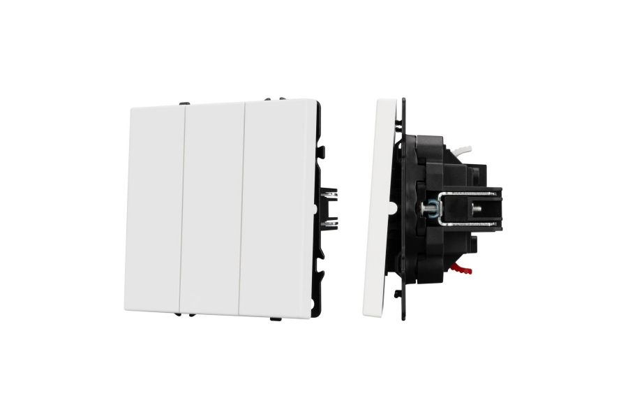 Механизм выключателя трехклавишный непроходной Arlight SWT-NOBE-MK03-SFPL-WH (230V, 10A) (Белый кварц) 061801