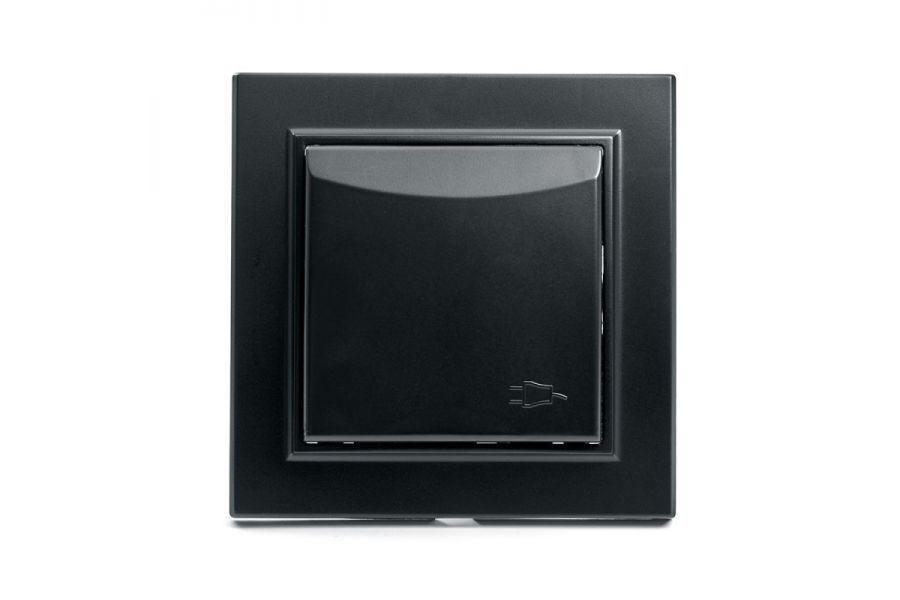 Розетка 1-местная с крышкой Stekker PST16-9012-03 с защитной шторкой 39481