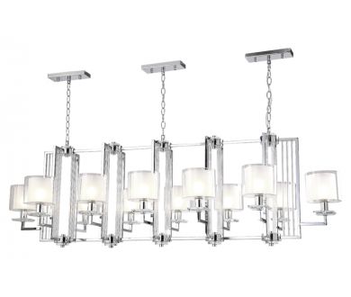 Подвесная люстра Crystal Lux NICOLAS SP12 L1600 NICKEL/WHITE