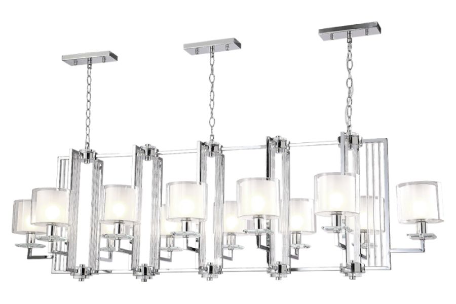 Подвесная люстра Crystal Lux NICOLAS SP12 L1600 NICKEL/WHITE