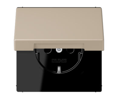 Розетка 2K+З с крышкой Jung LC1520BFKL243