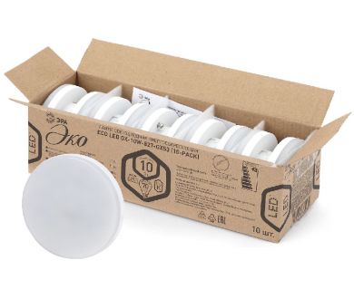 Лампа светодиодная Эра GX53 10W 2700K ECO LED GX-10W-827-GX53 (10-PACK) Б0036549