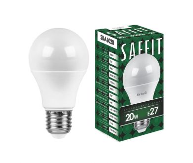 Лампа светодиодная Saffit SBA6020 шар E27 20W 4000K 55014