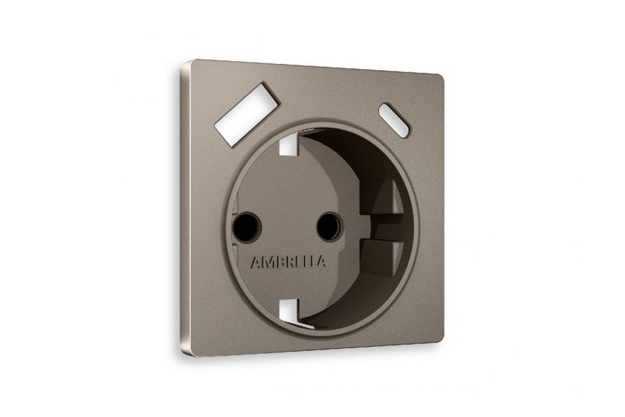 Лицевая панель для розетки с/з со шторками 2USB A+C Ambrella Volt Alfa AP6400