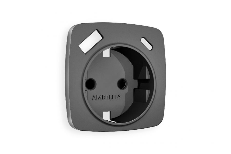 Лицевая панель для розетки с/з со шторками 2USB A+C Ambrella Volt Omega OP6600