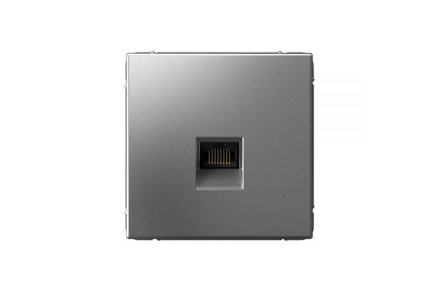 Розетка компьютерная RJ45, кат. 5е Systeme Electric ArtGallery Сталь GAL000983