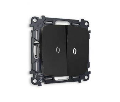 Комплект механизма 2-кл выключателя с подсветкой Ambrella Volt Omega MO804015