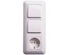 Выключатель 2-клавишный с розеткой Schneider Electric Прима BK2VR-008VK-B